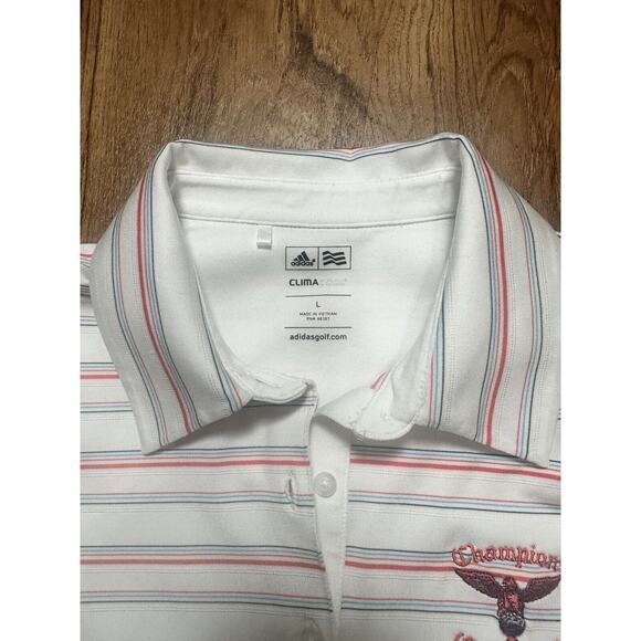 Adidas Women’s Multicolor Stripes Golf Sleeveless Polo Climacool Size Large - Picture 3 of 3